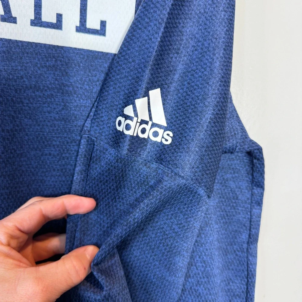 Adidas Baseball Hoodie Sweatshirt Men's Medium Blue ClimaWarm Athletic‎ Pullover